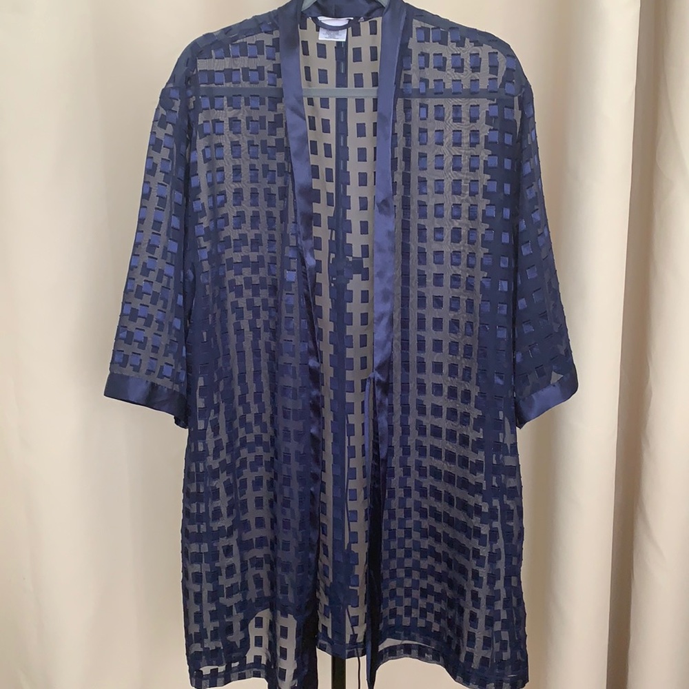 Sheer with square panel sexy robe